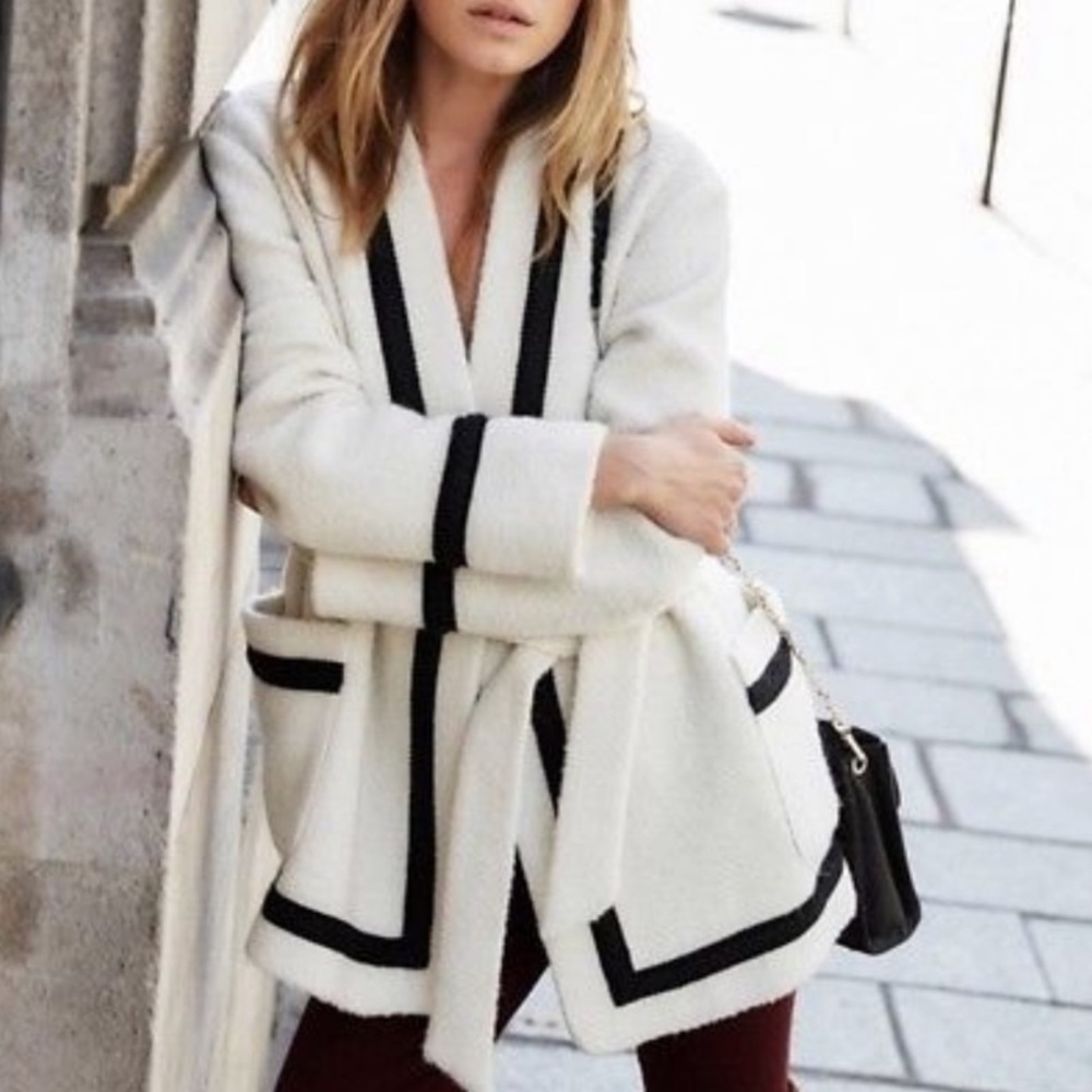 Sezane Mike wool wrap coat - size 36